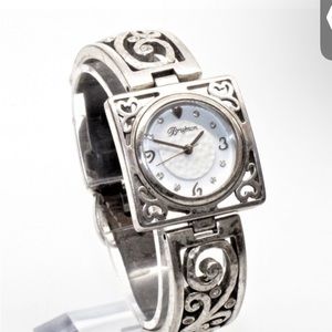 Brighton Irvine watch silver & black leather
